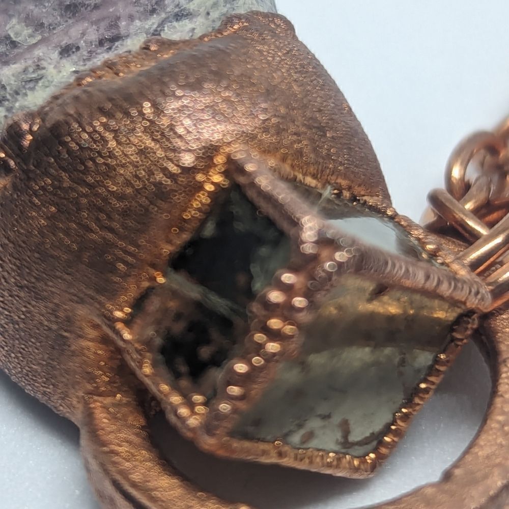 'Dejourliev' Hexagonal Ruby & Pyrite Cube Necklace - Picture 5 of 9